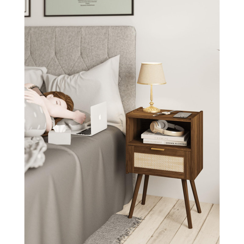 40cm W Manufactured Wood Bedside Table
