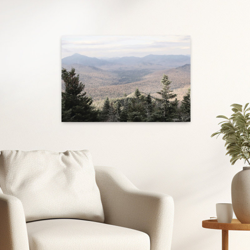 Adirondack, montagnes, 1, paysage contemporain abstrait, art, H 16 po x l 24 po