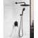 9-Spray 12 In. Dual Shower Head And Handheld Shower Head Wall Mounted With 1.8 GPM In Matte Black