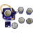 Blue Mount Fuji With Full Moon Ceramic Hexagonal Teapot With 4 Tea Cups Set