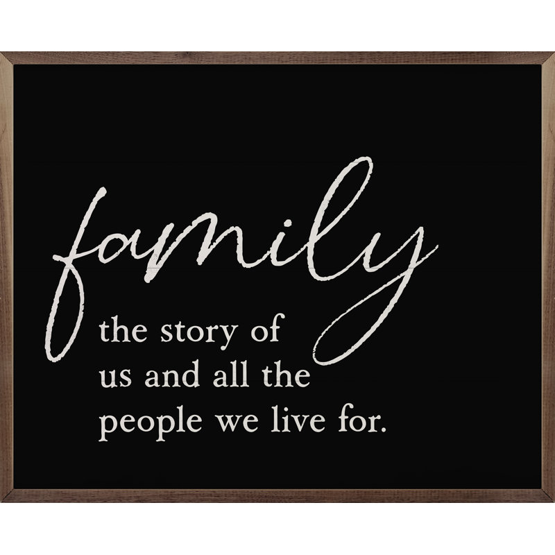Family Story Script - noir, H 24 po x l 30 po