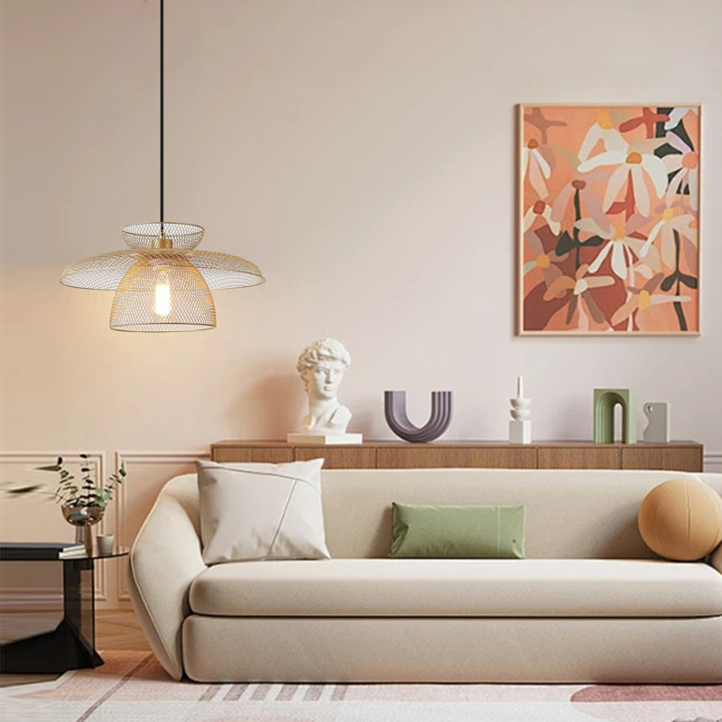Rollegem 1-Light Unique Dome Pendant, Gold