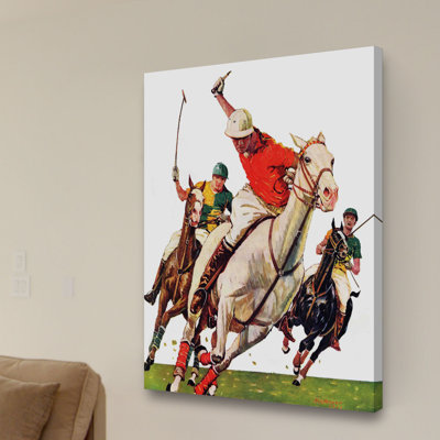Polo Match by Maurice Bower Print on Wrapped Canvas