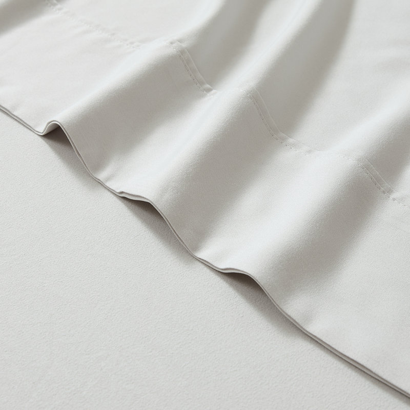 Verona Solid Sheet Set, Gray, King Sheet Set with 4 Pilowcases