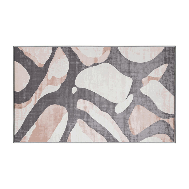 Tapis gris lavable à la machine, Rectangle 8 pi x 10 pi