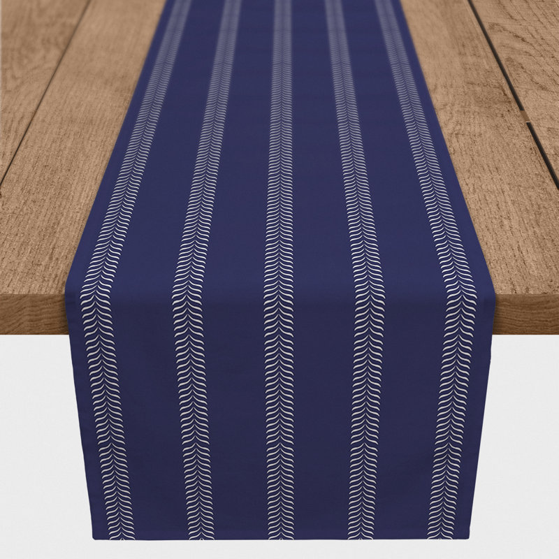 Azailya Rectangle Striped Polyester Table Runner, 72" L x 16" D, Purple