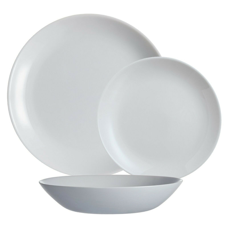 Opal 18 Piece Dinnerware Set, Grey