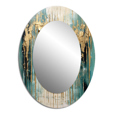 Décoration de miroir doré ovale dorée