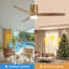 Ventilateur de plafond moderne à 3 pales de 52 po avec luminaire et télécommande AuraVista - montage encastré pour un design épuré et peu encombrant-123818168-123818171
