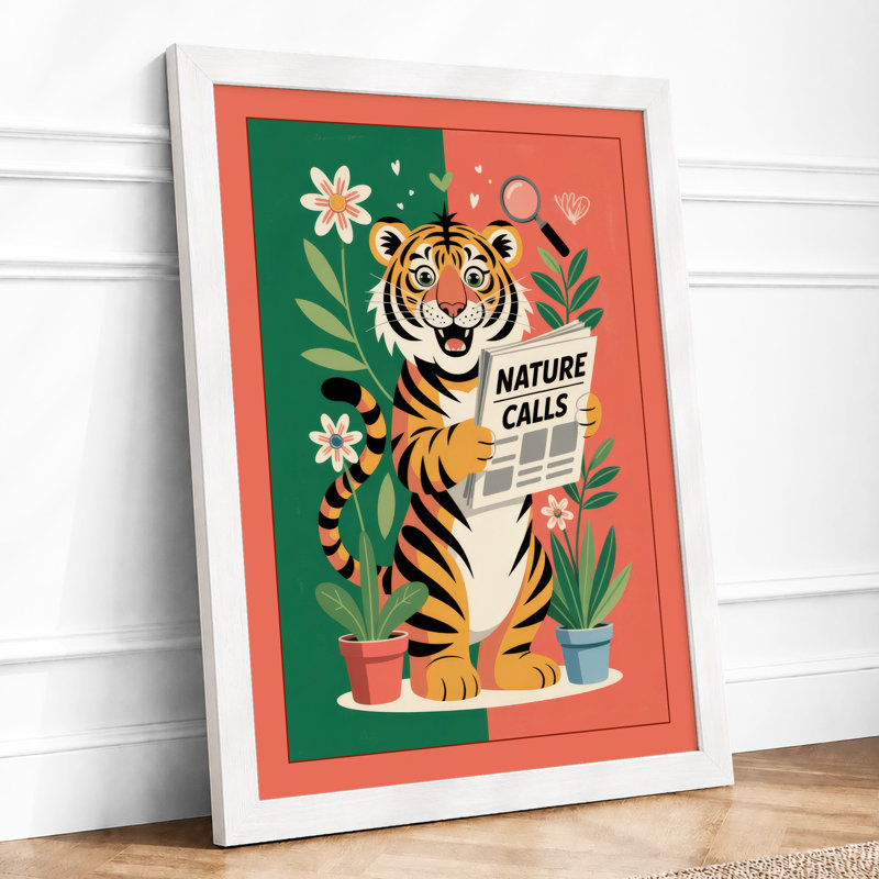 Nature Calls Modern - Framed Print, A3 - 42.0 x 29.7 cm, White