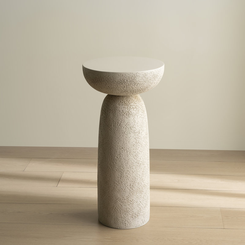 Table d'appoint Sleek Cylinder, Cream