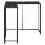 Console de chambre à coucher d'angle étroite - Stratifié marbré noir avec support métallique, moderne