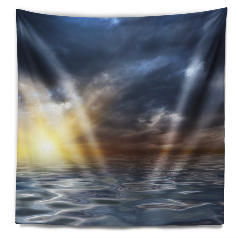 Tapisserie de soleil classique seascape incroyable viewing, H 32 po x l 39 po