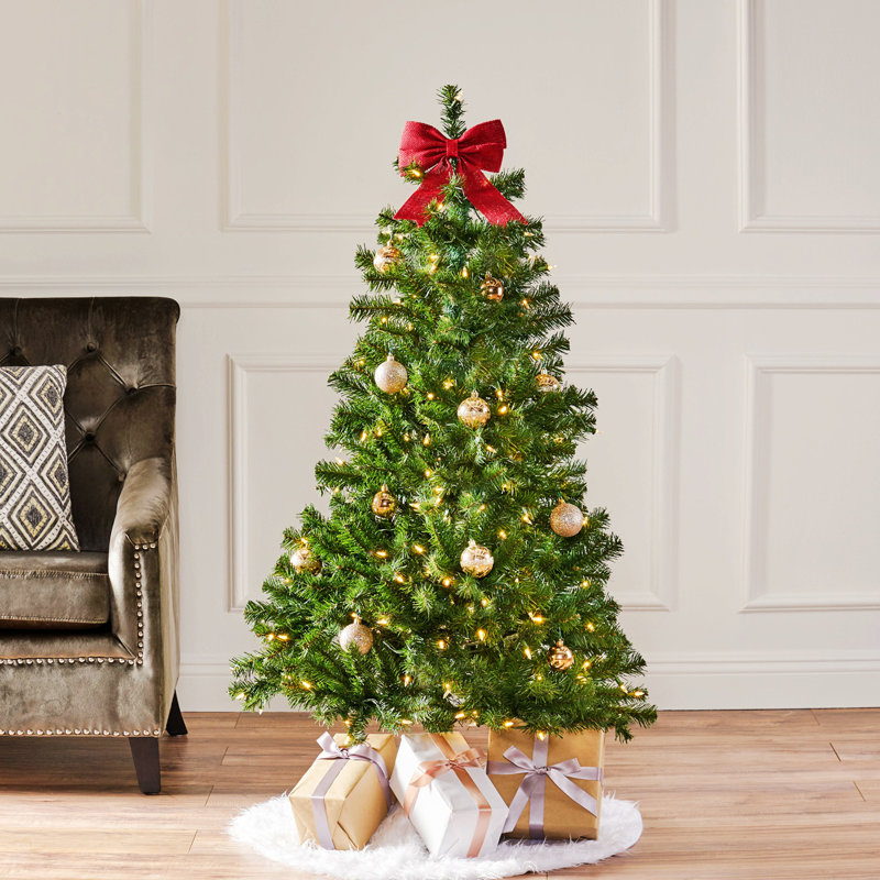 4.5' Hinged Tree With 200 Clear Lights-UL