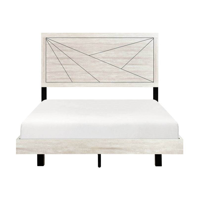 Contemporary King Panel Bed With Dusty Grey Oak Finish, All Elements For Bedroom Refresh, Wood Construction, Box Spring Needed Size Featuring Parts Setting, Material,