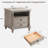 Rushville Farmhouse 2 - Drawers Nightstand with Charging Station, Tall Rustic Wood Square End Table with Open Shelf-95008836