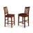 3 Piece Counter Height Dining Table Set Contains a Round Wooden Table with Pedestal and 2 Dining Chairs, Mahogany-1838624541-1838624542-1838624543
