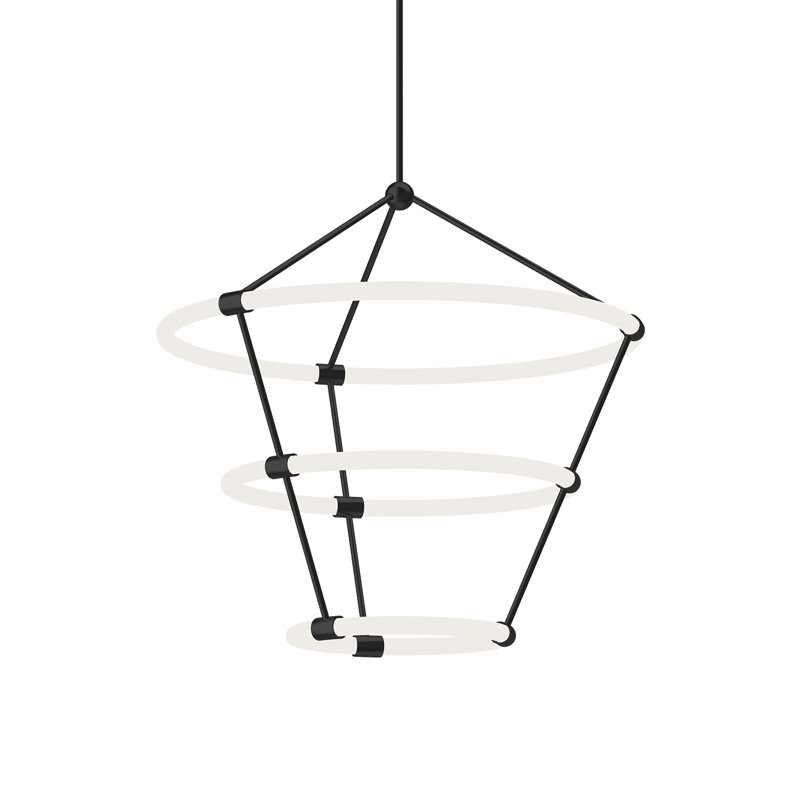 Santino 3 - Light LED Chandelier, Black, 33" H x 33" W x 33" D
