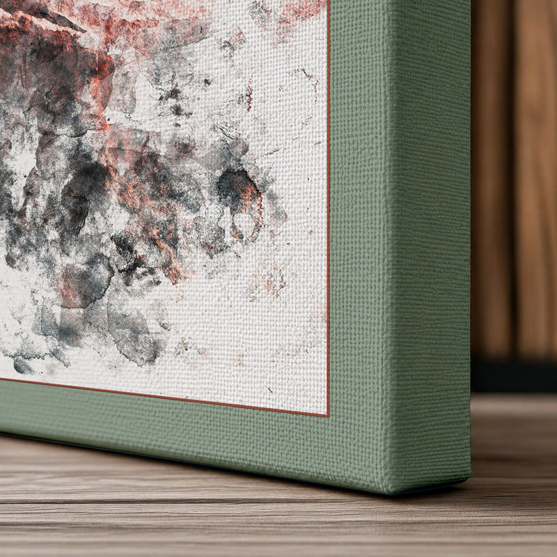Leopard On Stone Boho - Print, 30x20 - 76.2 x 50.8 cm, Sage Border
