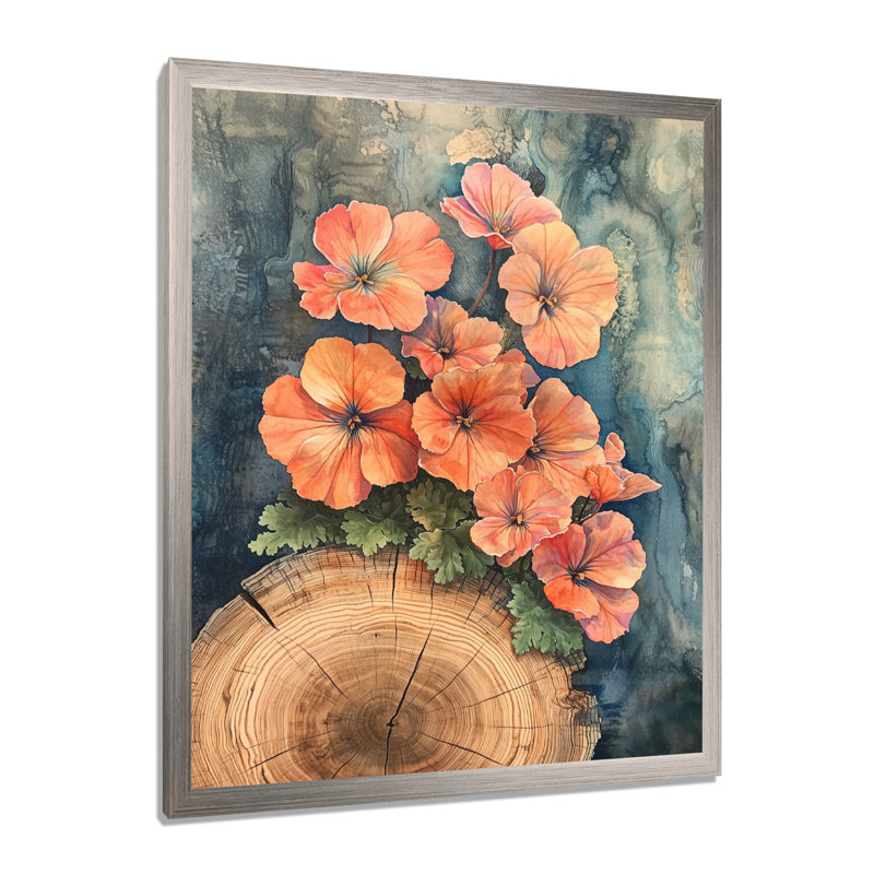 Graeham - impressions murales florales, H 20 po x l 12 po, Picture Framed, Argent argent