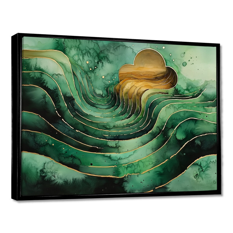 Wessels Emerald, Noir, noir, noir, noir, H 12 po x l 20 po, Impression encadrée flottante