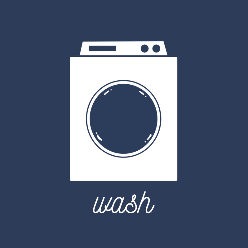 Bundle Wash Dryer Navy - Wrapped Canvas Print, 91cm H x 91cm W x 3.8cm D