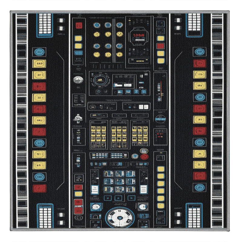 Machine Washable Space Gray Area Rug