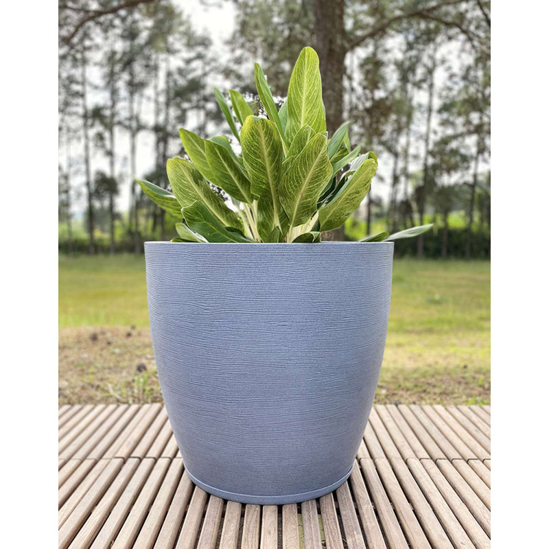Pot de fleurs en résine Amsterdan, Gray, 25.59" H x 16.14" W x 16.14" D