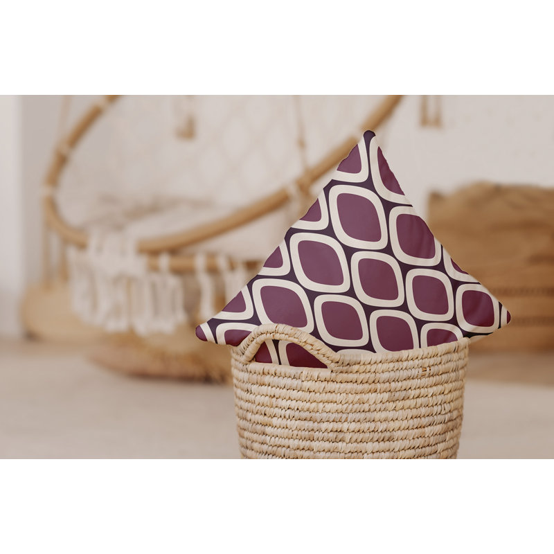 Pebbles Geometric Outdoor Reversible Throw Pillow, 18" H x 18" W x 1" D, Passion Flower