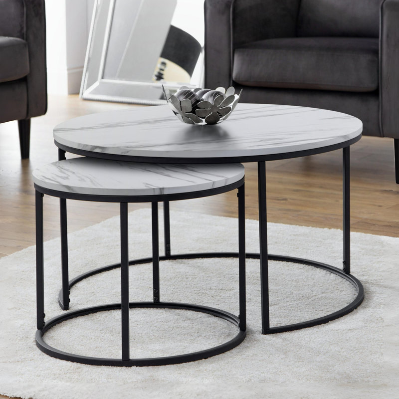 Amhurst Frame Coffee Table, White Marble