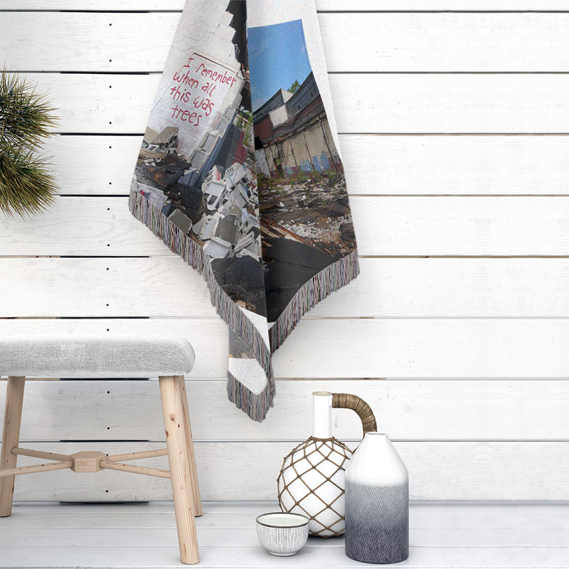 Banksy Graffiti Hand Woven Throw Blanket, 37" W x 52" L