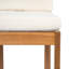 Chaise de salle à manger d'extérieur en bois d'acacia (ensemble de 2), bois au fini teck + coussins crème-133965958