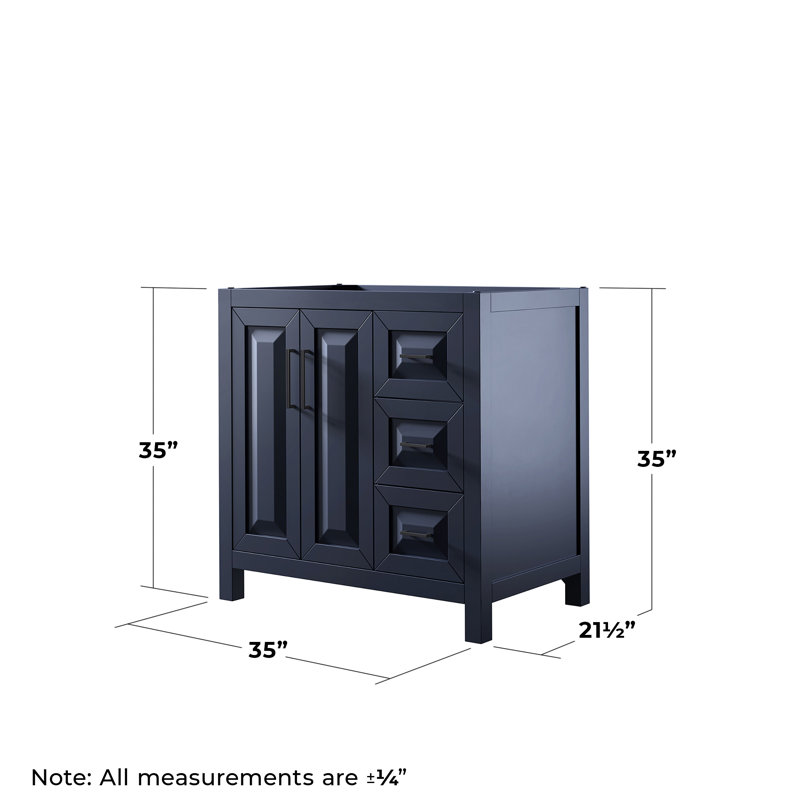 Daria 35'' W Single Bathroom Vanity Base, Dark Blue/Matte Black