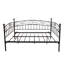Structure de lit de jour en métal durable avec tête de lit, taille simple, noir, sommier multifonctionnel et canapé