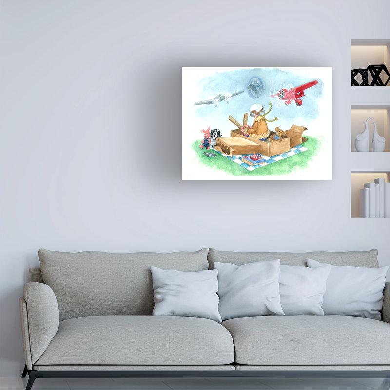 «Bachelor Sher Sester Flying High With Amelia Earhart», art sur toile, H 35 po x l 47 po