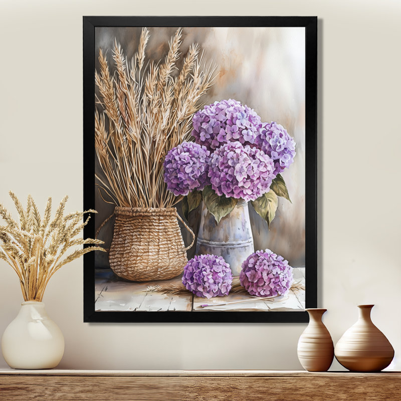 Mullen - art mural floral, Reproduction encadrée d'une seule photo sans pass, Noir, noir, noir, noir, H 20 po x l 12 po
