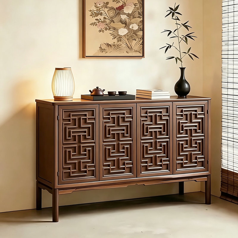 Buffet luxueux rétro de style chinois, H 35,4 po x l 55,1 po x P 15,7 po