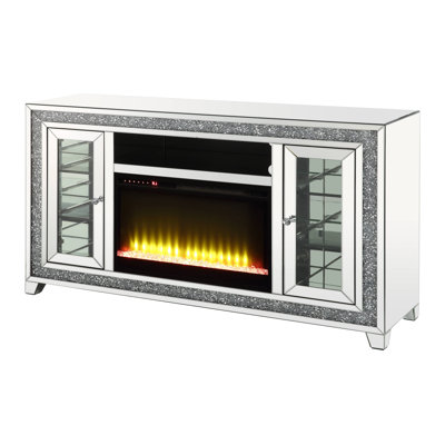 Elegant TV Stand for TVs up to 60" with Electric Fireplace Included
