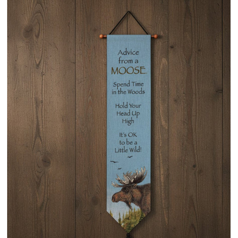  Advice From a Moose Bell Pull Wall Hanging 9 x 41 Inch
