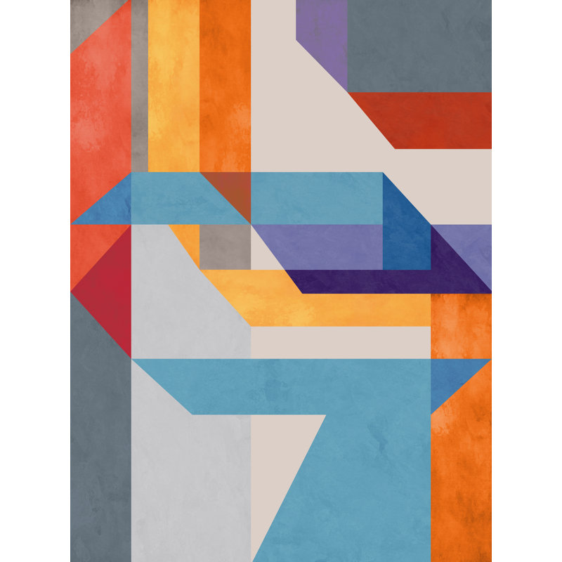 Geometric Construction Print by Angel Estevez, Black Framed Paper, 21.25" H x 17.25" W