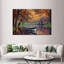 «Rivers Autumn Lake Boat», impression sur toile-1435941908