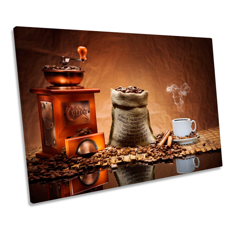Brown Coffee Grinder Kitchen - Wrapped Canvas Print, 30.5cm H x 45.7cm W