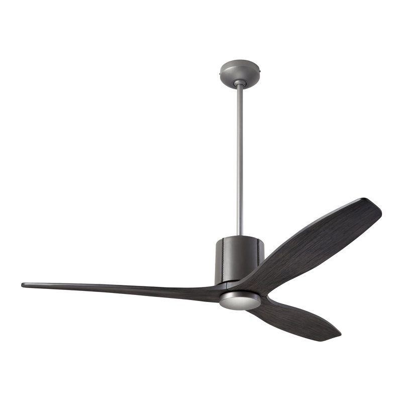 LeatherLuxe 54'' Ceiling Fan, Wall/Remote Combo Controls, Graphite/Gray, Ebony