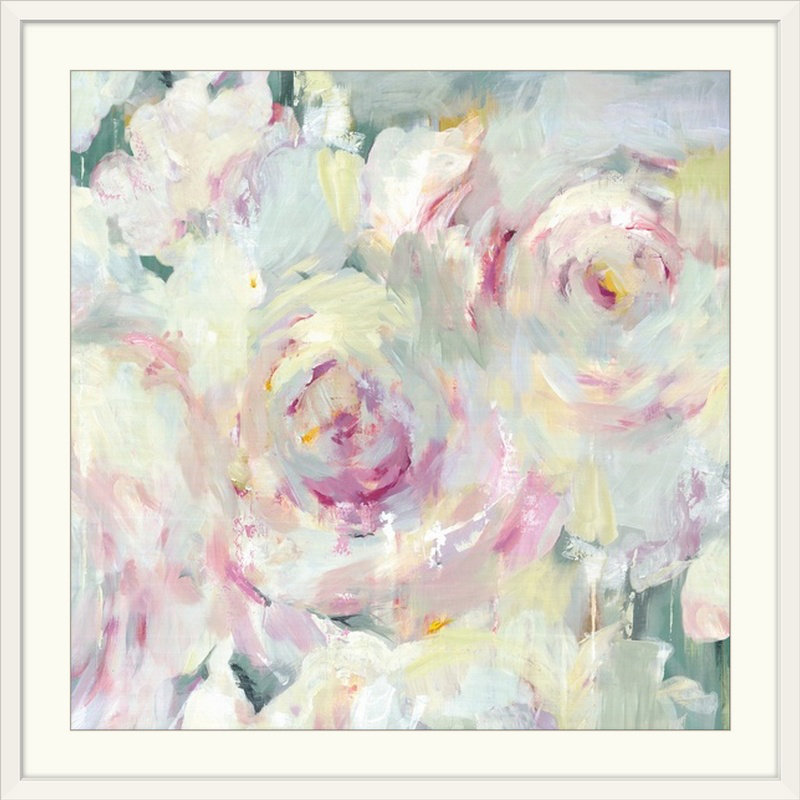 «Shabby Peony II» par PI Galerie - reproduction, Impression encadrée, H 28 po x l 28 po, Blanc