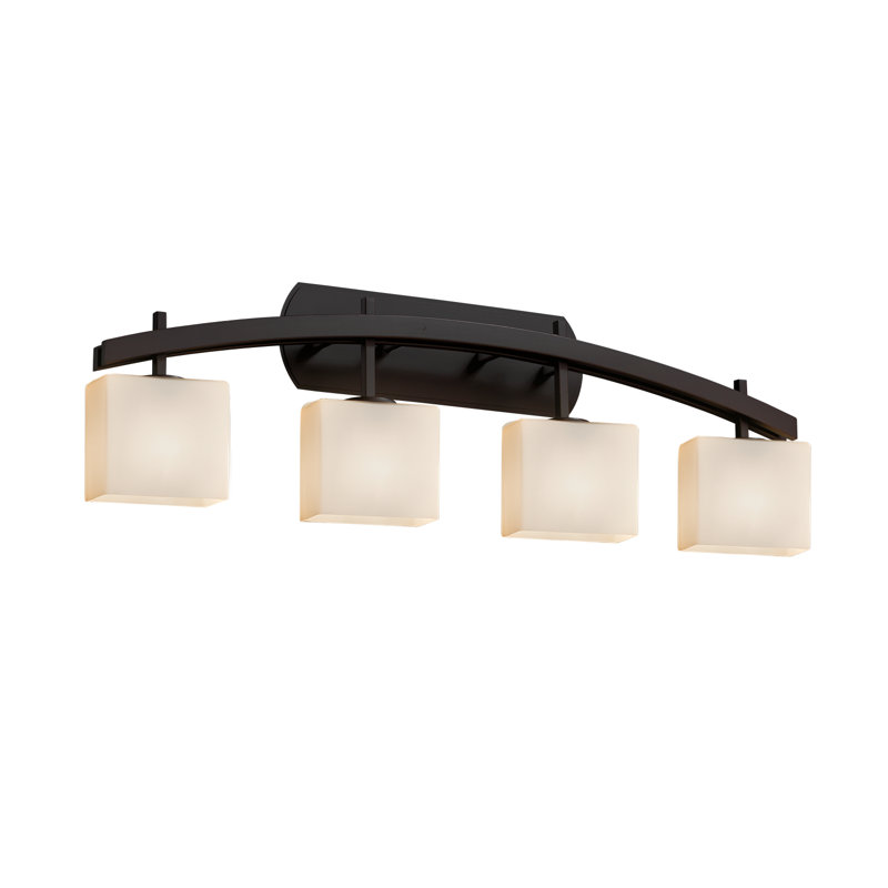 Casson 4 - Light Vanity Light, Brushed Nickel, Square with Flat Rim, Weave