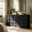 Commode 9 tiroirs pour chambre à coucher avec station de charge, commode moderne, armoire de rangement pour garde-robe longue, commode large polyvalente pour vestibule de salon de chambre à coucher-133285922