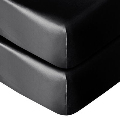 Fitted Crib Sheet, Silk Satin for Standard Baby and Toddler Bed Mattress, Super Soft, 28 x 52 Inch - NTBAY