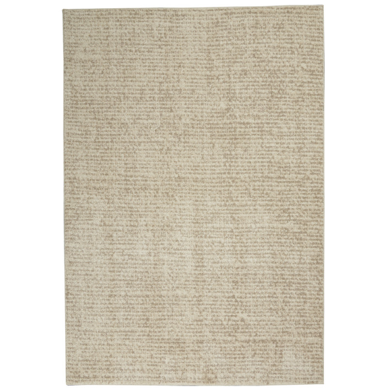 Calvin Klein Etched Ivory Beige Contemporary Indoor Rug, Rectangle 3'2" x 5'