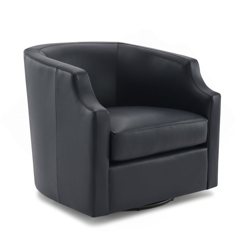 Fauteuil demi-tonneau pivotant Emmett, Bleu