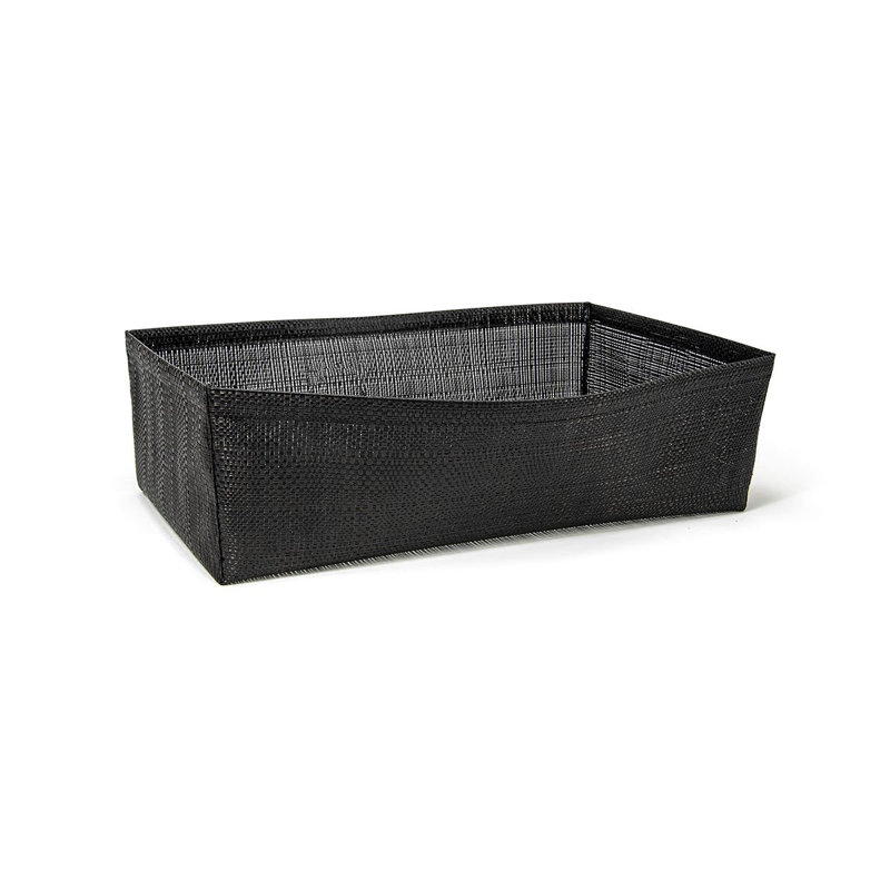 Front Of The House Metroweave® Plastic Decorative Basket, 5.75" H x 20" W x 12" D, Randomweave Black